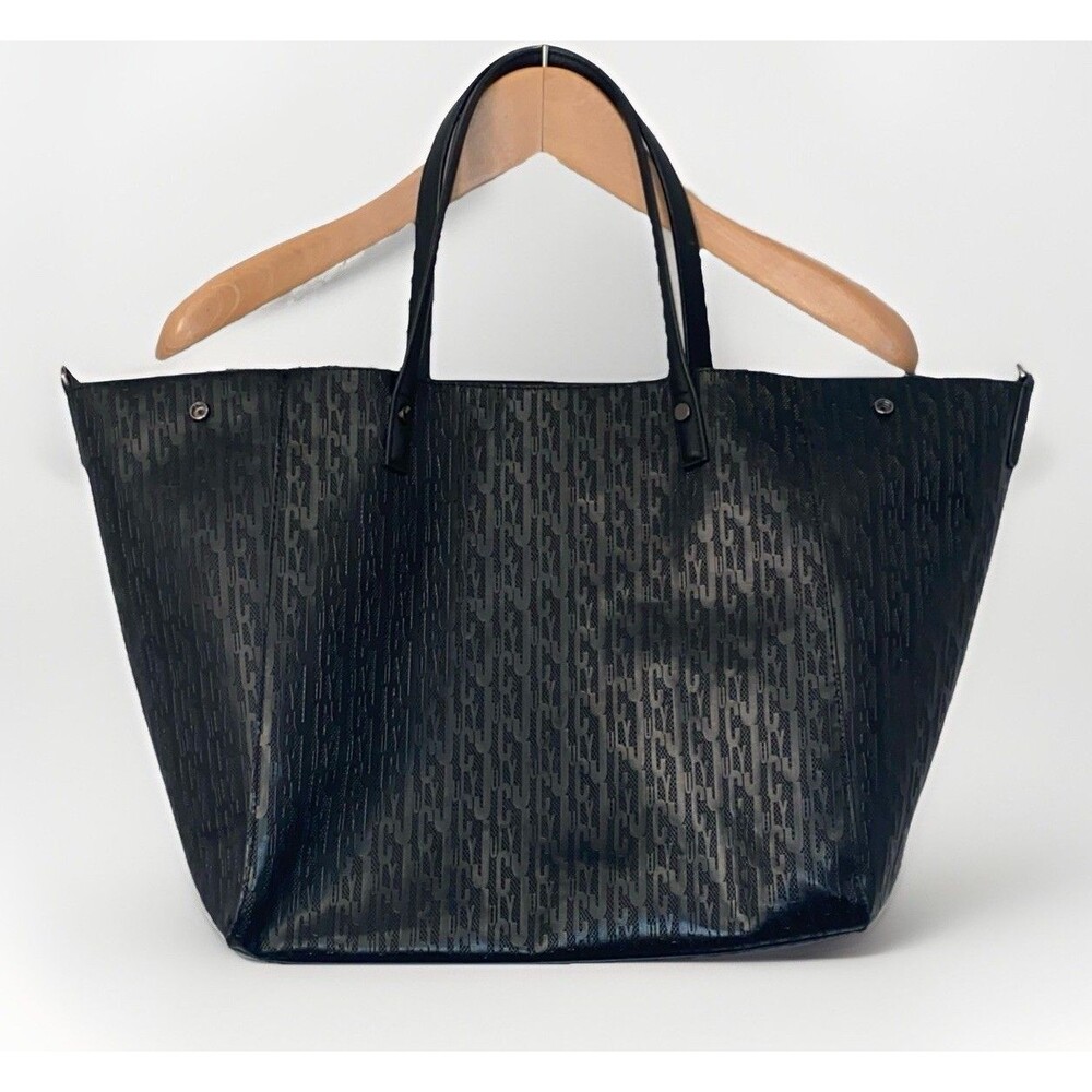 Juicy Couture Large Black Monogrammed Tote Bag No Shoulder Strap